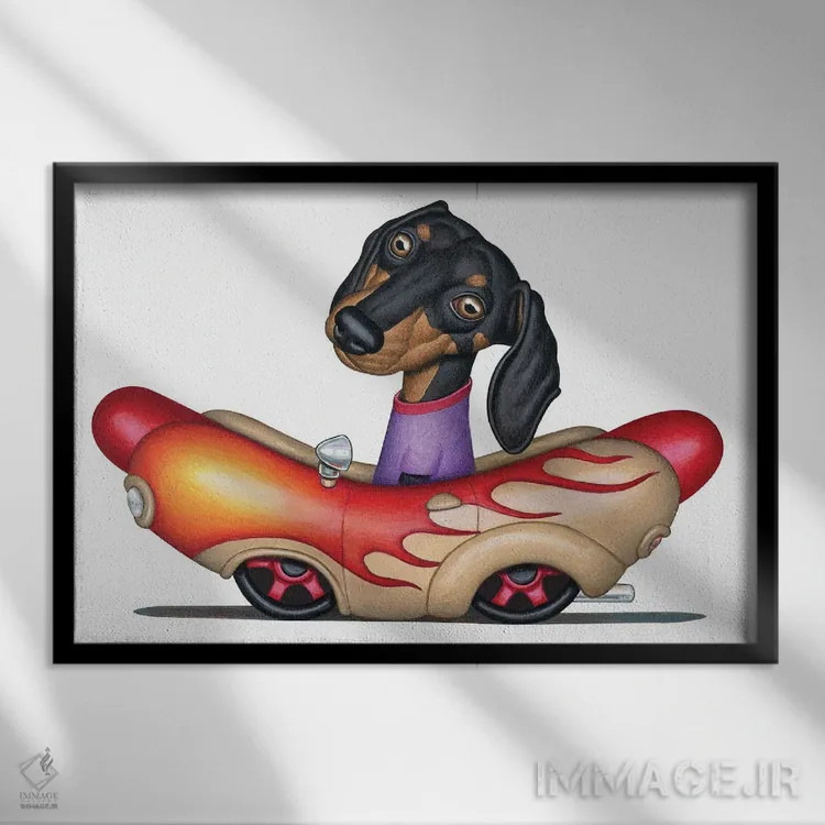 تابلو خودروی وینر لندیس با رینگ مشکی اثر دنی گوردون - نمای قابدار مشکی