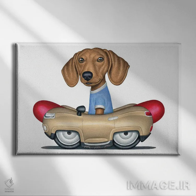 تابلو داشهوند باستر در خودروی هاتداگ اثر دنی گوردون - نمای روبهرو روی دیوار