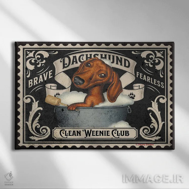 تابلو تمبر داشهوند تمیز اثر دنی گوردون - نمای روبهرو روی دیوار