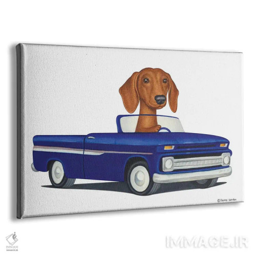 تابلو داشهوند در ماشین آبی اثر دنی گوردون - نمای پرسپکتیو محصول