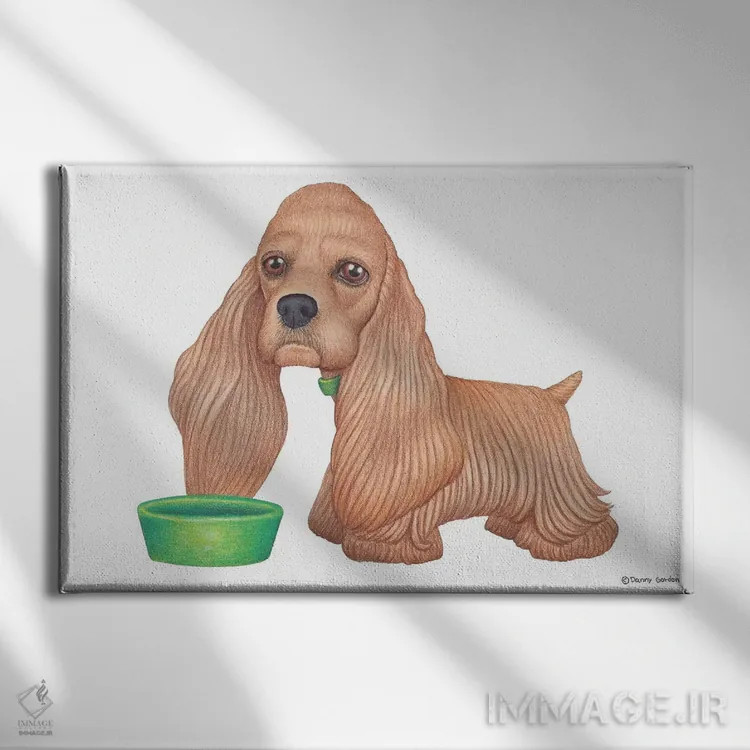 تابلو کاگر اسپانیل اثر دنی گوردون - نمای روبهرو روی دیوار
