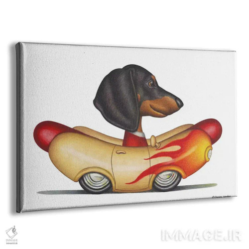 تابلو داشهوند در خودروی وینرموبیل شعلهدار اثر دنی گوردون - نمای پرسپکتیو محصول