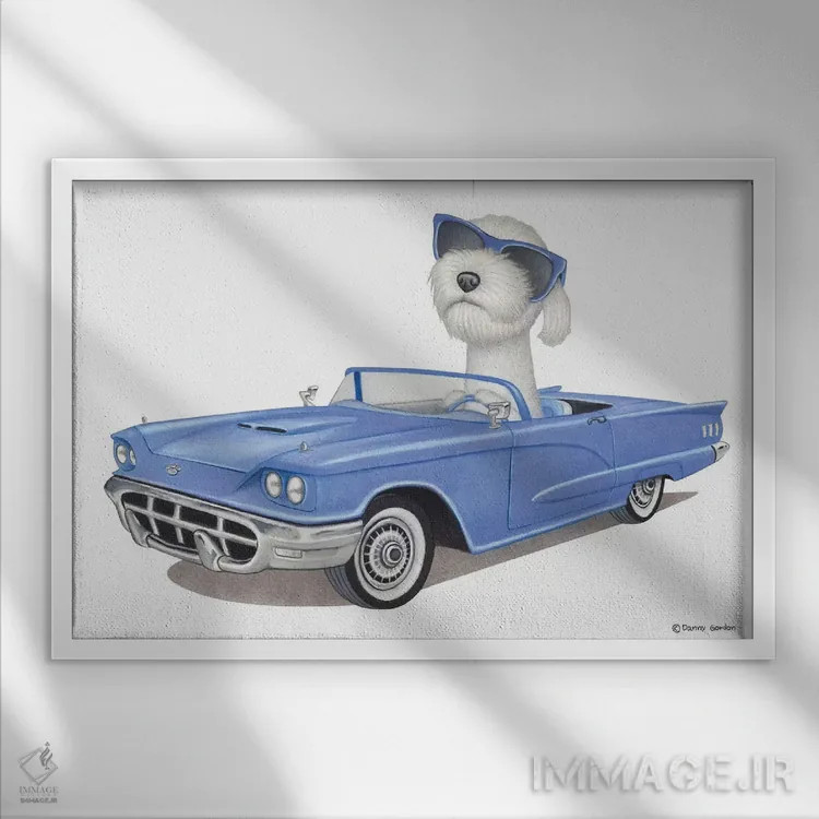 تابلو لابرادودل اثر دنی گوردون - نمای قابدار سفید