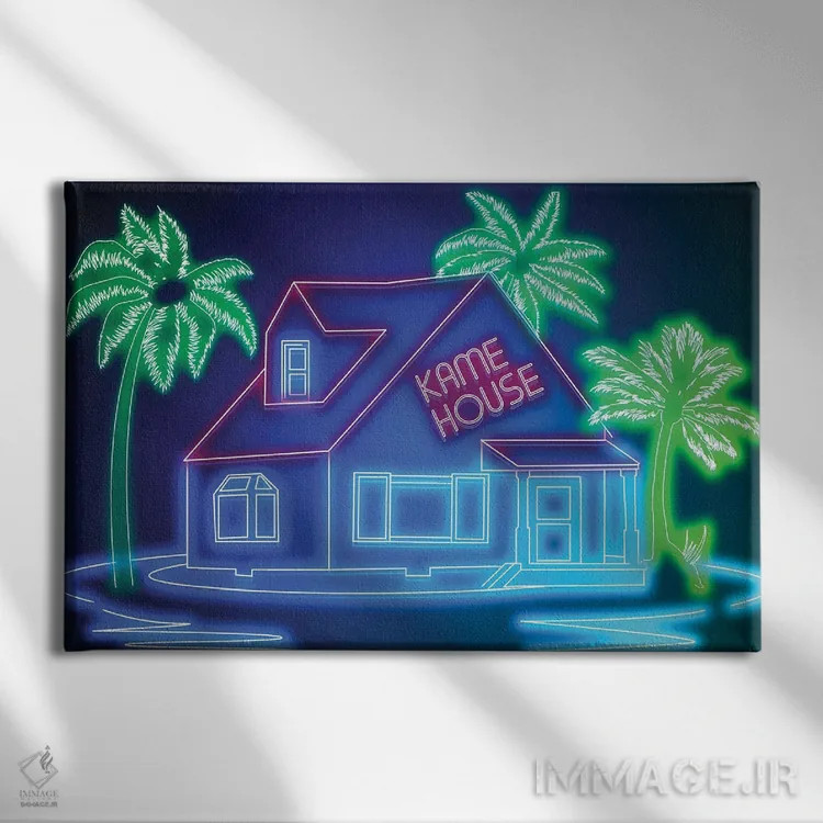 تابلو خانهٔ نئونی اثر دانی آرت (نام هنرمند یا استودیو) - نمای روبهرو روی دیوار
