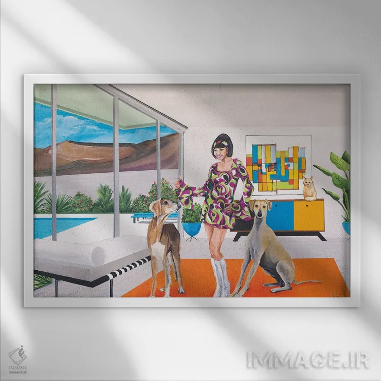 تابلو دبی در دیسکو اثر دن نلسون - نمای قابدار سفید