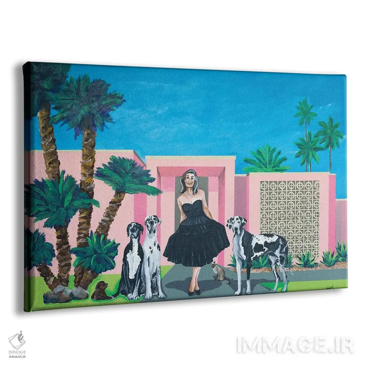 تابلو جورجیا با لباس سیاه کوچک خود اثر دن نلسون - نمای پرسپکتیو محصول