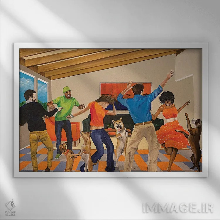 تابلو مهمانی رقص اثر دن نلسون - نمای قابدار سفید