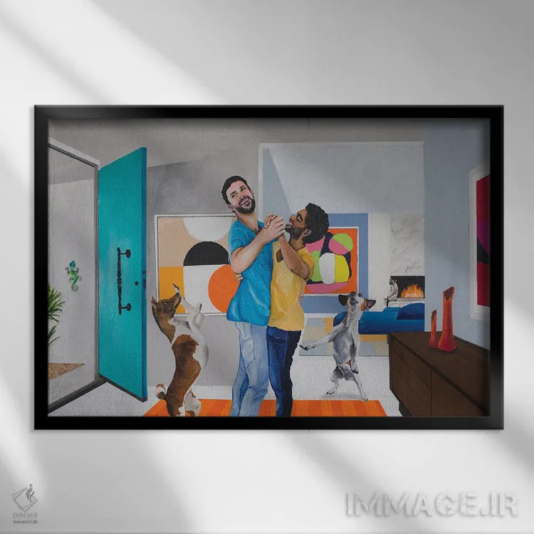 تابلو جشن اثر دن نلسون - نمای قابدار مشکی