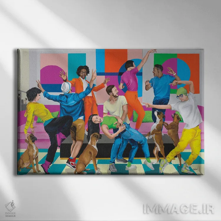 تابلو مهمانی خانه اثر دن نلسون - نمای روبهرو روی دیوار