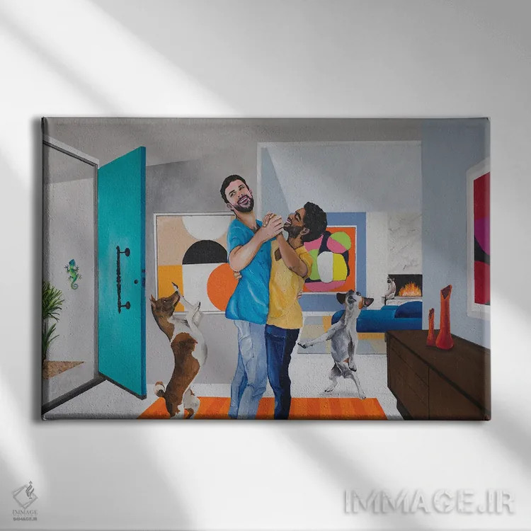 تابلو جشن اثر دن نلسون - نمای روبهرو روی دیوار