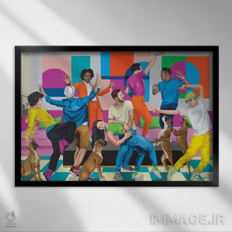 تابلو مهمانی خانه اثر دن نلسون - نمای قابدار مشکی