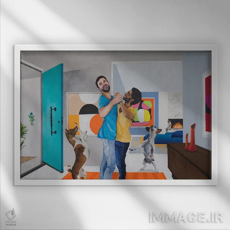 تابلو جشن اثر دن نلسون - نمای قابدار سفید