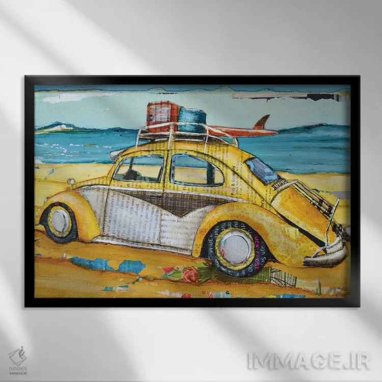 تابلو ماشین عشقی اثر دنی فیلیپس - نمای قابدار مشکی