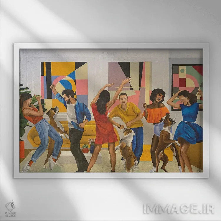 تابلو مهمانی رقص ۲ اثر دن نلسون - نمای قابدار سفید