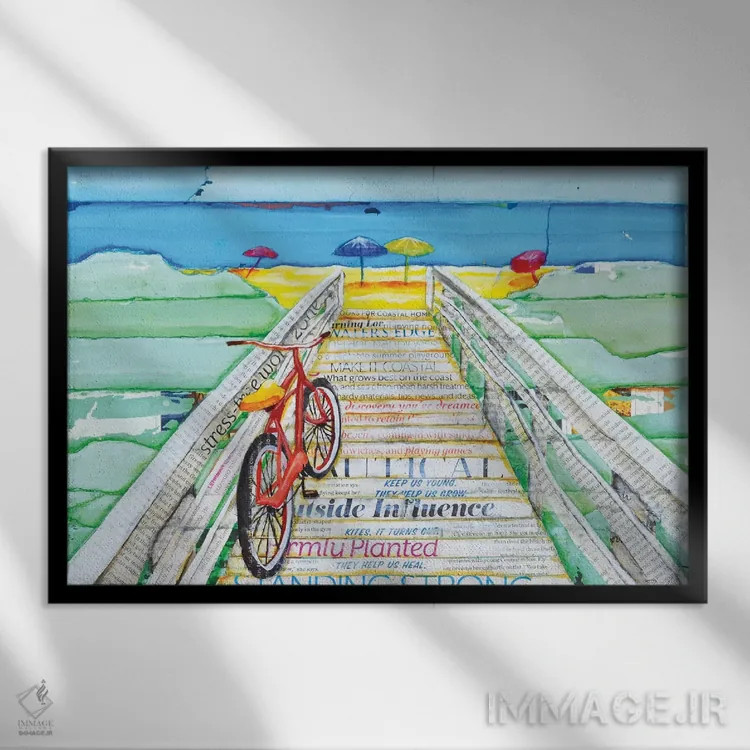 تابلو سواری با موج اثر دنی فیلیپس - نمای قابدار مشکی