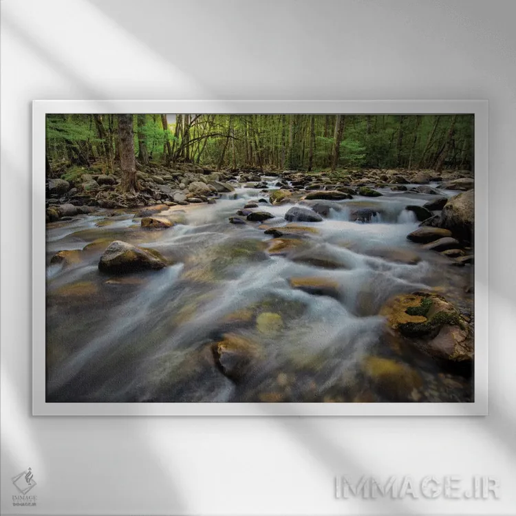 تابلو جریان طلایی اثر دنی هد - نمای قابدار سفید