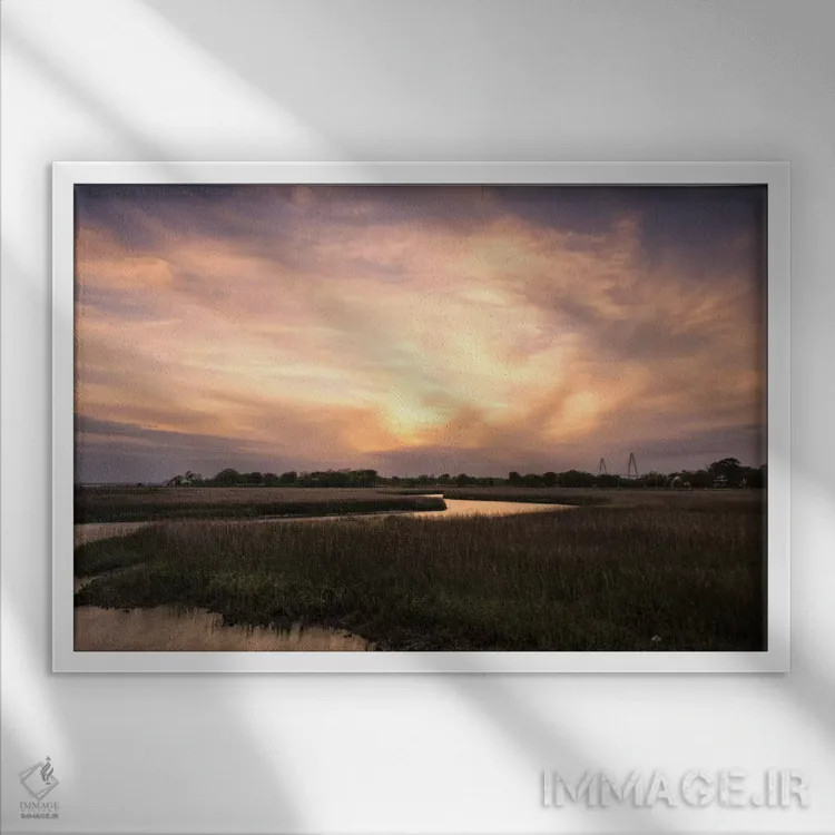 تابلو غروب نواحی پست ۱ اثر دنی هد - نمای قابدار سفید