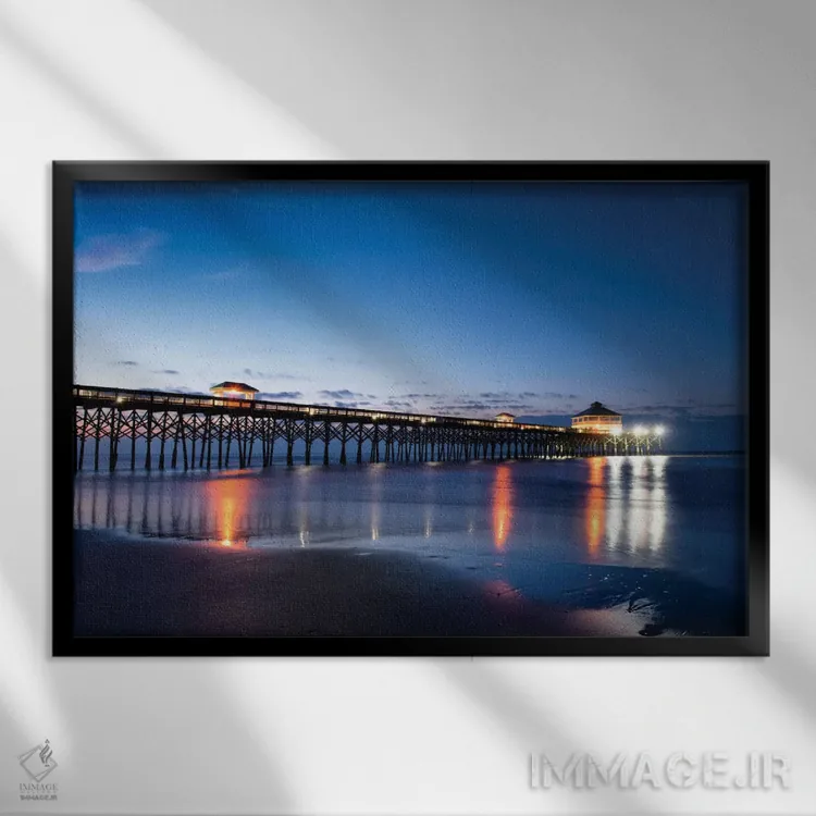 تابلو انعکاسهای اسکله ۱ اثر دنی هد - نمای قابدار مشکی