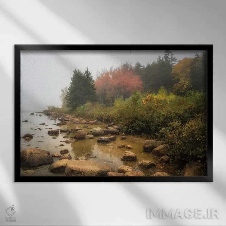 تابلو مین مهآلود (ایالت مین) اثر دنی هد - نمای قابدار مشکی