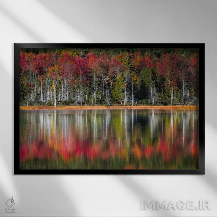 تابلو انعکاسهای پاییزی اثر دنی هد - نمای قابدار مشکی