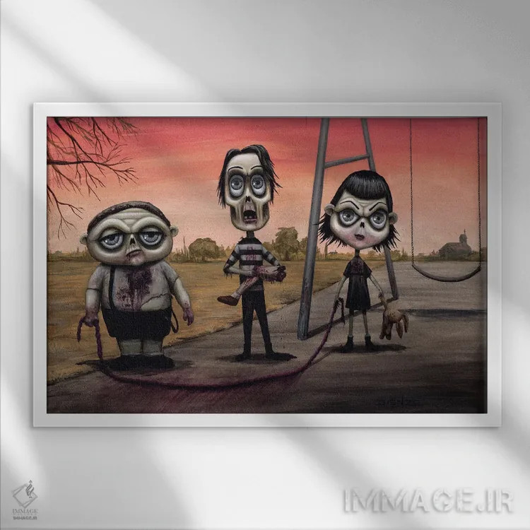 تابلو دوستان مدرسهای اثر دیینزو - نمای قابدار سفید