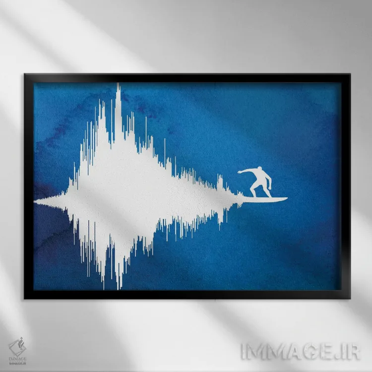 تابلو موج صوتی اثر راب دابی - نمای قابدار مشکی