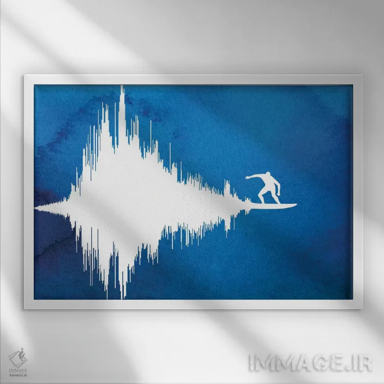 تابلو موج صوتی اثر راب دابی - نمای قابدار سفید