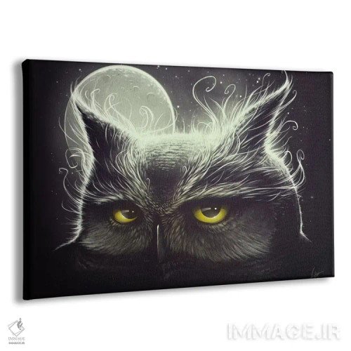 تابلو جغد و ماه اثر دکتر لوکاس برژاک - نمای پرسپکتیو محصول