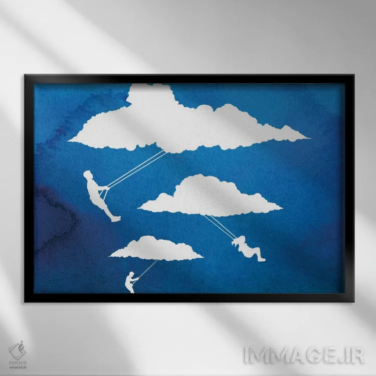 تابلو در اوج جنبوجوش اثر راب دابی - نمای قابدار مشکی