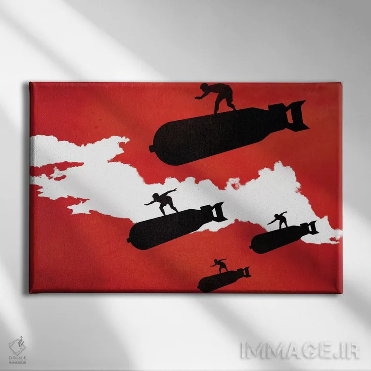 تابلو وقت موجسواری است اثر راب دابی - نمای روبهرو روی دیوار