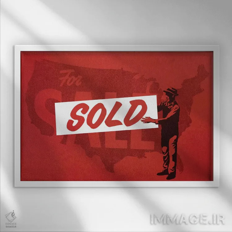 تابلو فروخته شد اثر راب دابی - نمای قابدار سفید