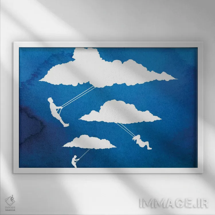 تابلو در اوج جنبوجوش اثر راب دابی - نمای قابدار سفید