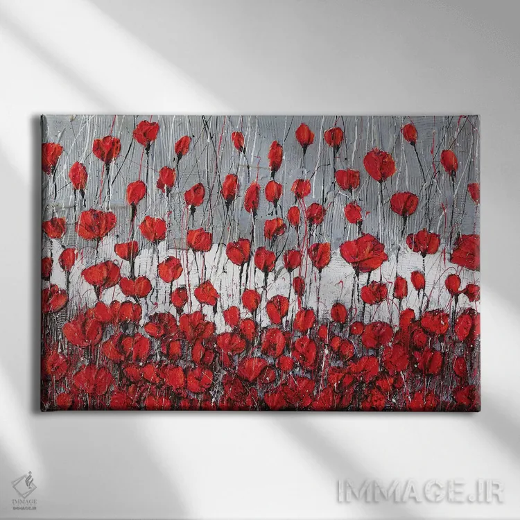 تابلو منظره شقایقها اثر دوناتلا مارائونی - نمای روبهرو روی دیوار