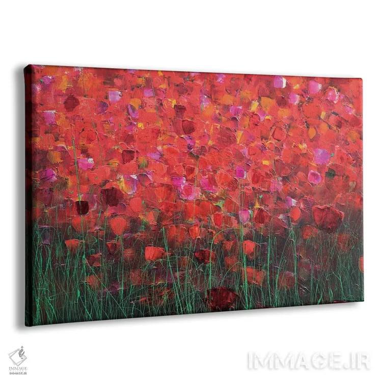 تابلو گلها در رنگ قرمز اثر دوناتلا مارائونی - نمای پرسپکتیو محصول