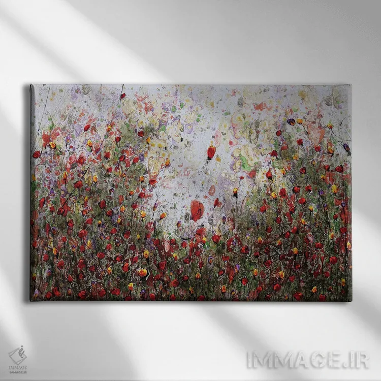 تابلو شقایقها و دوستان نه اثر دوناتلا مارائونی - نمای روبهرو روی دیوار