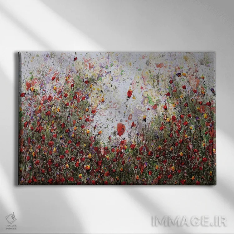 تابلو شقایقها و دوستان نه اثر دوناتلا مارائونی - نمای روبهرو روی دیوار