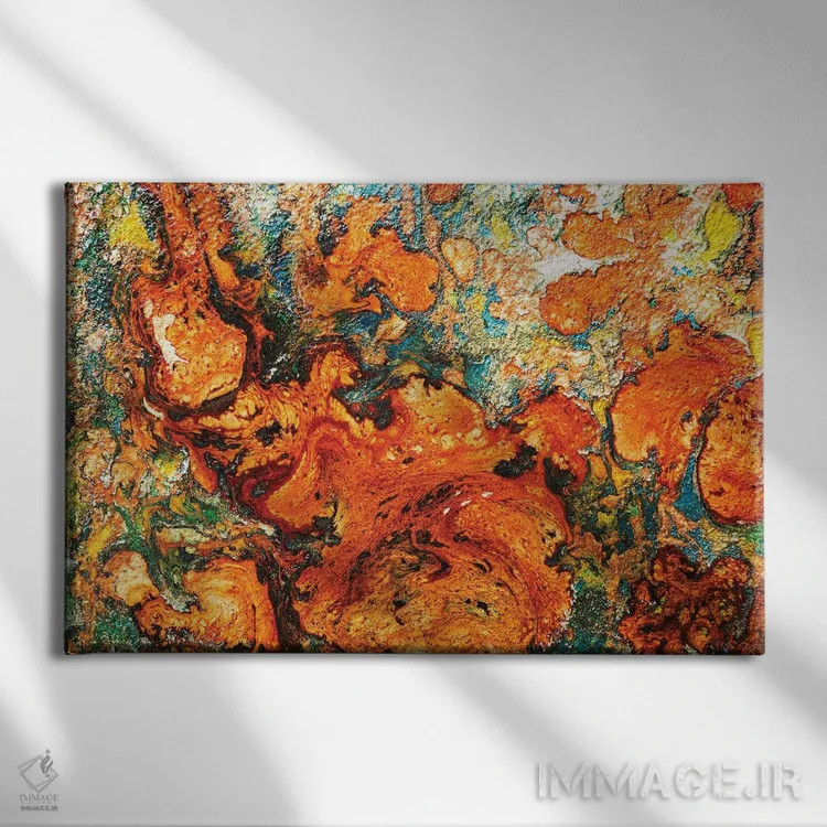 تابلو نارنجی اثر دوناتلا مارائونی - نمای روبهرو روی دیوار