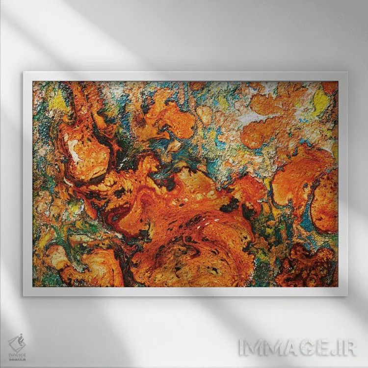 تابلو نارنجی اثر دوناتلا مارائونی - نمای قابدار سفید