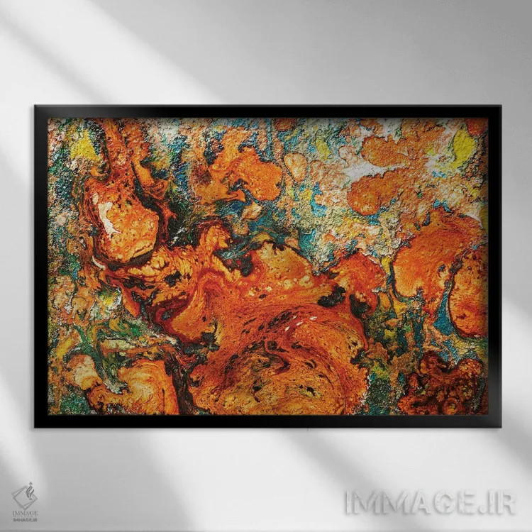 تابلو نارنجی اثر دوناتلا مارائونی - نمای قابدار مشکی