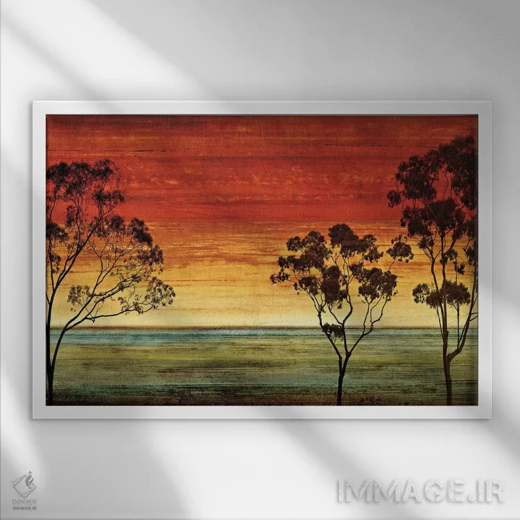 تابلو چشمانداز غروب I اثر کریس دونوان - نمای قابدار سفید