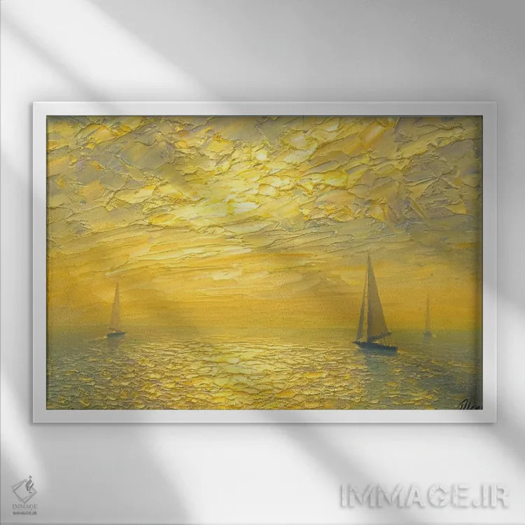 تابلو دریا L اثر دمیتری اولین - نمای قابدار سفید