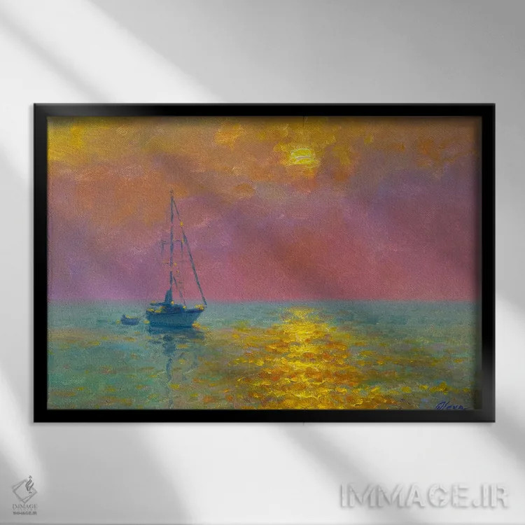 تابلو منظرهٔ دریا V اثر دمیتری اولین - نمای قابدار مشکی