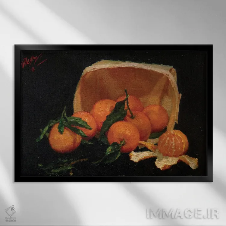تابلو نارنگیها اثر دمیتری اولین - نمای قابدار مشکی