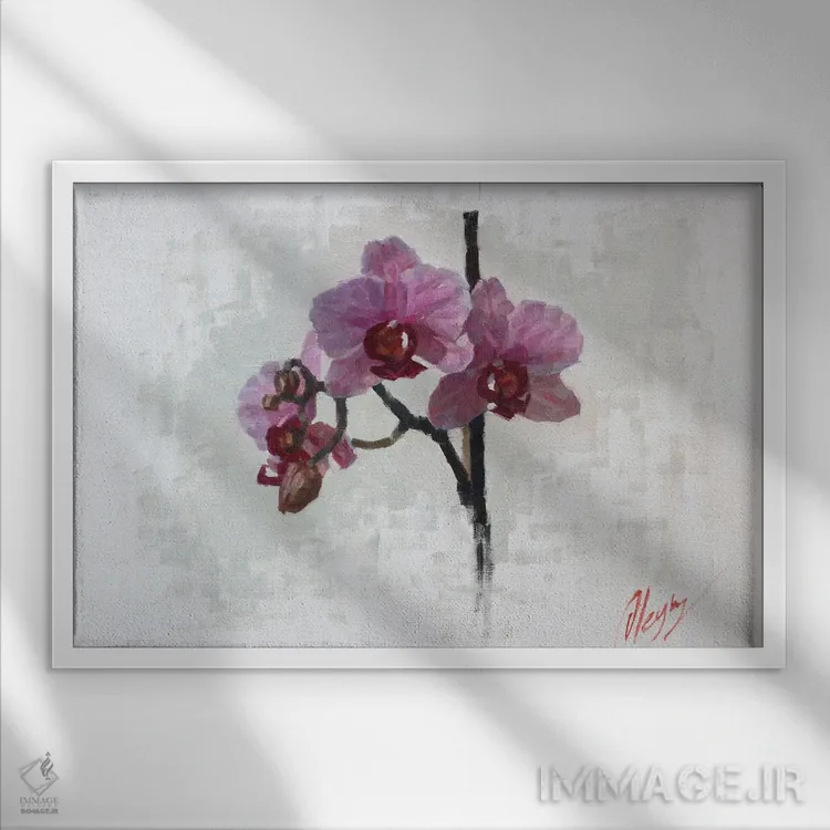 تابلو ارکیدهها اثر دمیتری اولین - نمای قابدار سفید