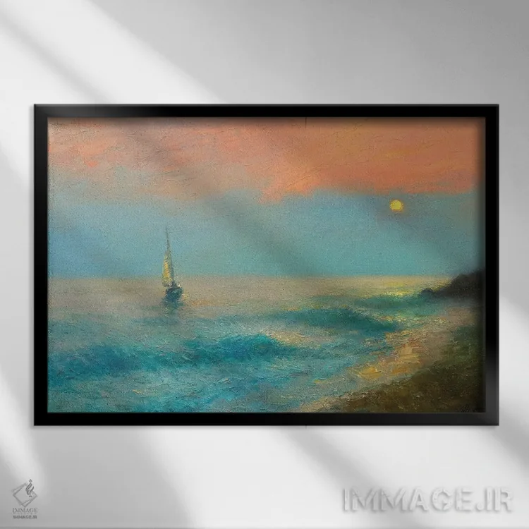 تابلو طلوع خورشید اثر دمیتری اولین - نمای قابدار مشکی