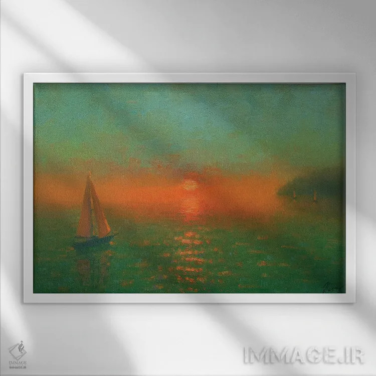 تابلو غروب دوم اثر دمیتری اولین - نمای قابدار سفید