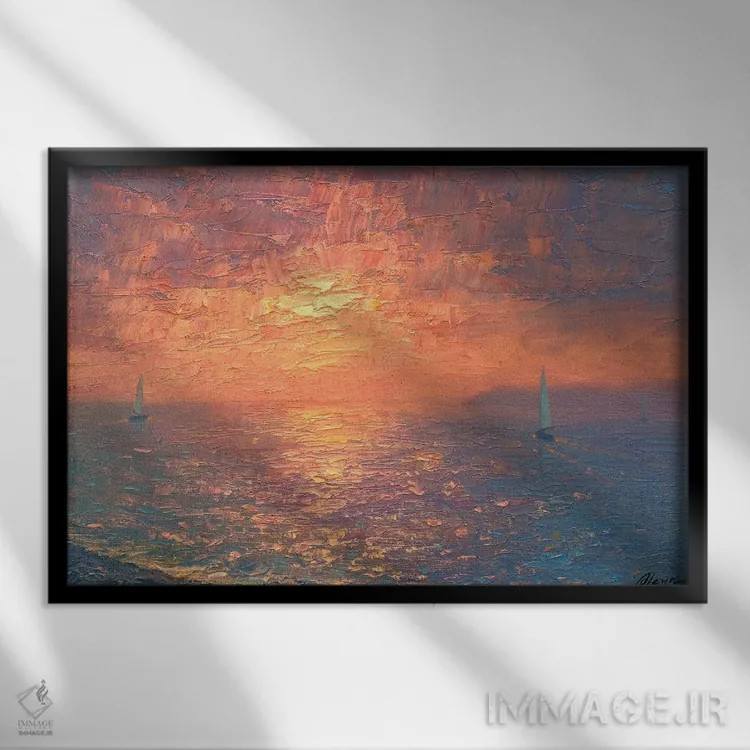 تابلو دریا نهم اثر دمیتری اولین - نمای قابدار مشکی