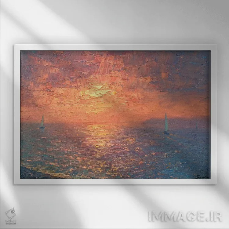 تابلو دریا نهم اثر دمیتری اولین - نمای قابدار سفید