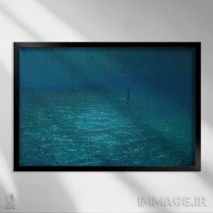 تابلو رودخانه بارانی دوم اثر دمیتری اولین - نمای قابدار مشکی