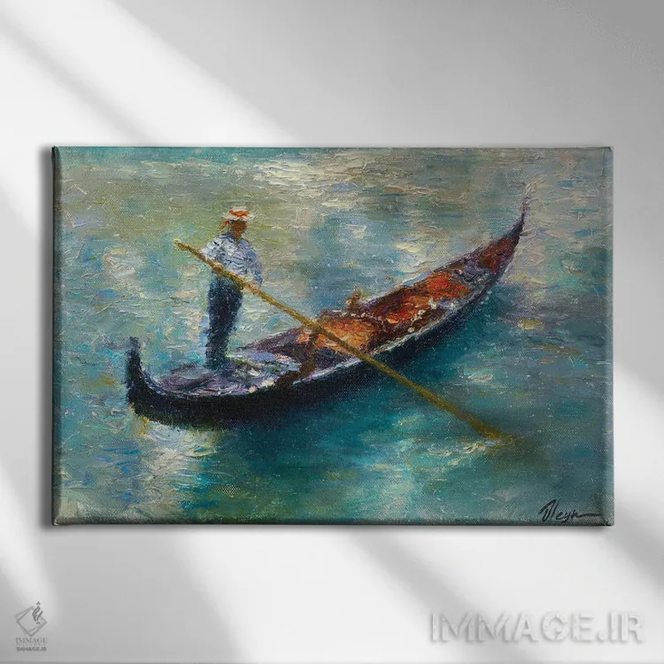 تابلو گوندولا (قایق ایتالیایی) اثر دمیتری اولین - نمای روبهرو روی دیوار